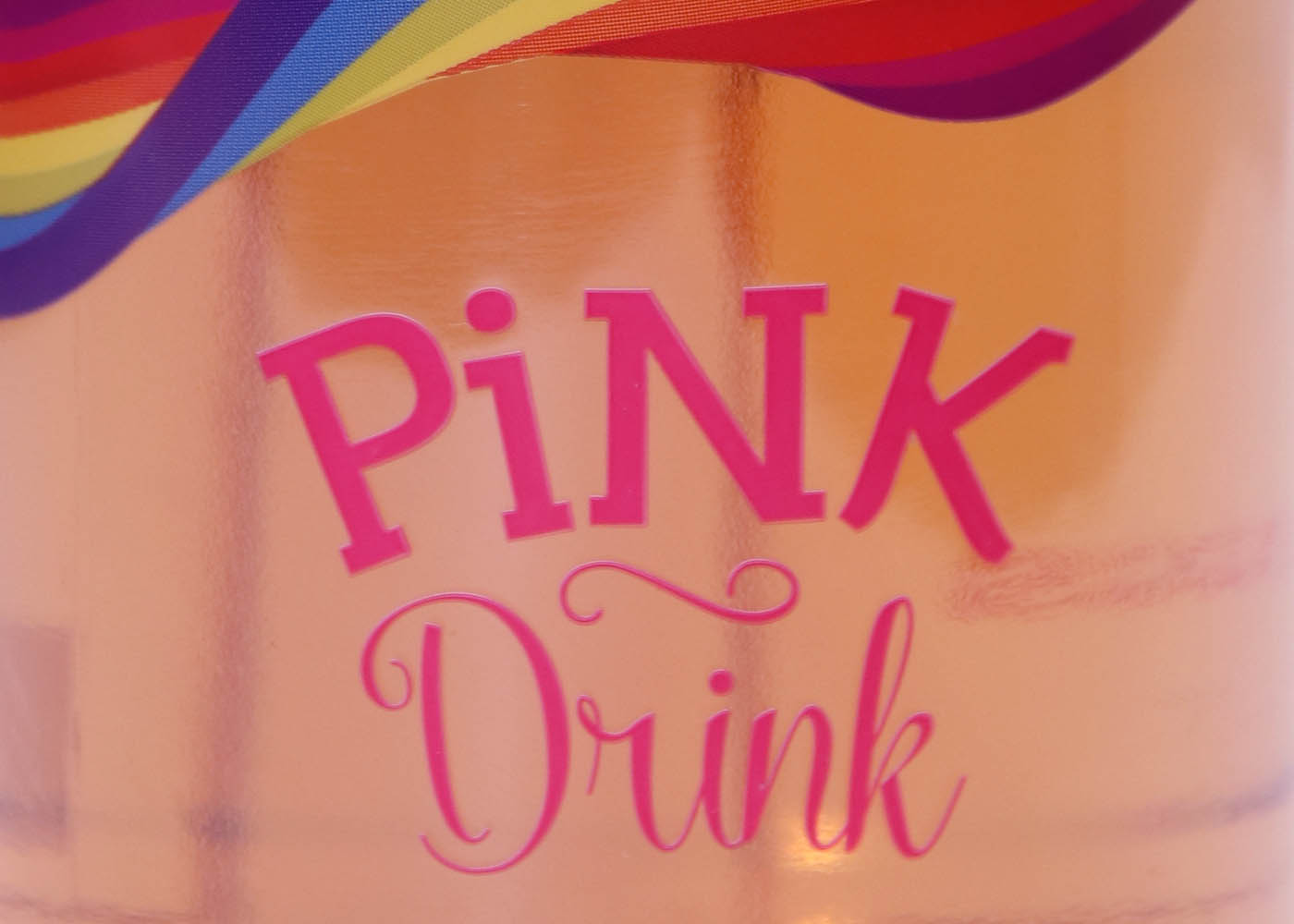 Pink bottle label